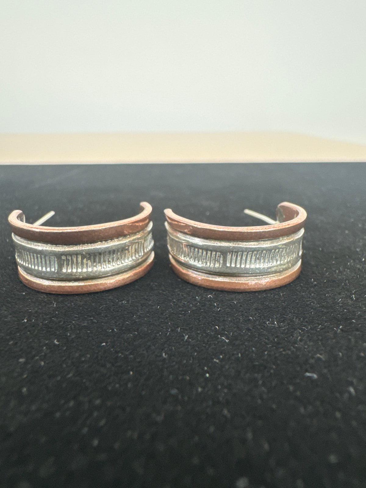 Copper and Silver Hoop Earrings