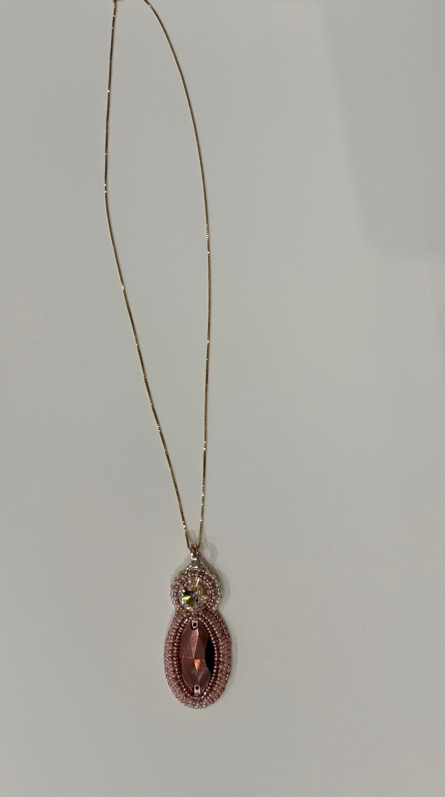Beaded Crystal Pendant Necklace
