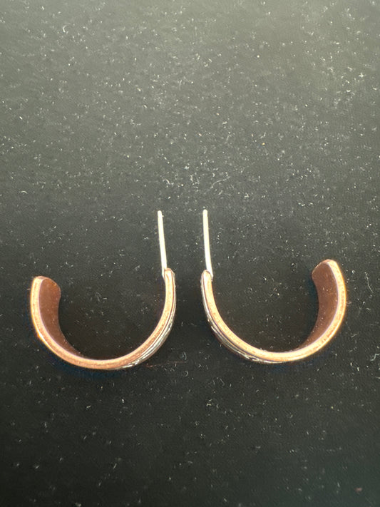 Copper and Silver Hoop Earrings