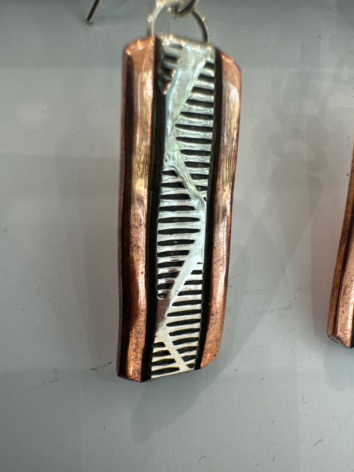 Copper and Silver Earrings