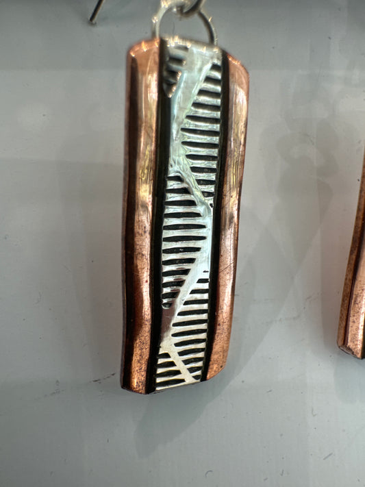 Copper and Silver Earrings