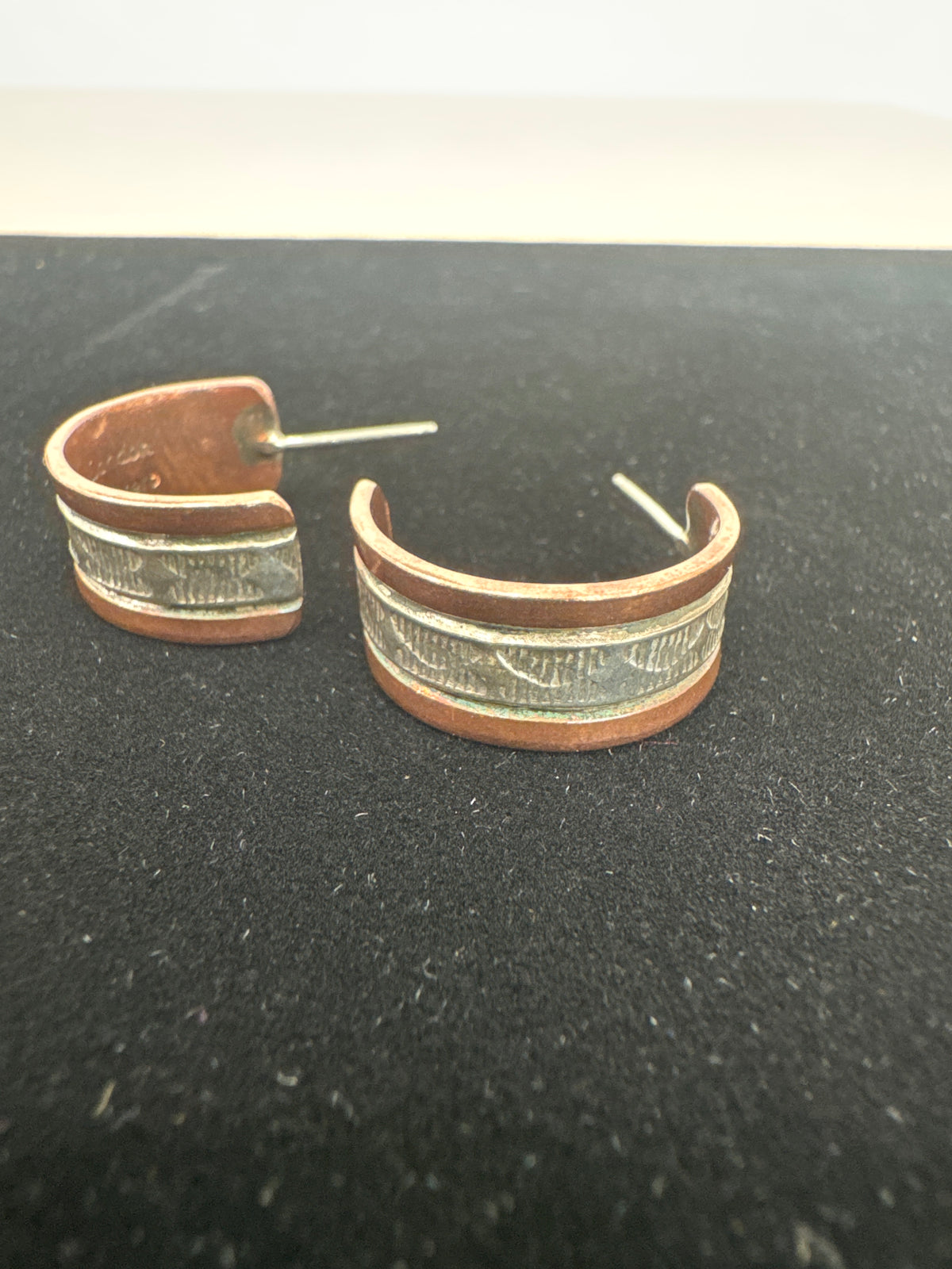 Copper and Silver Hoop Earrings