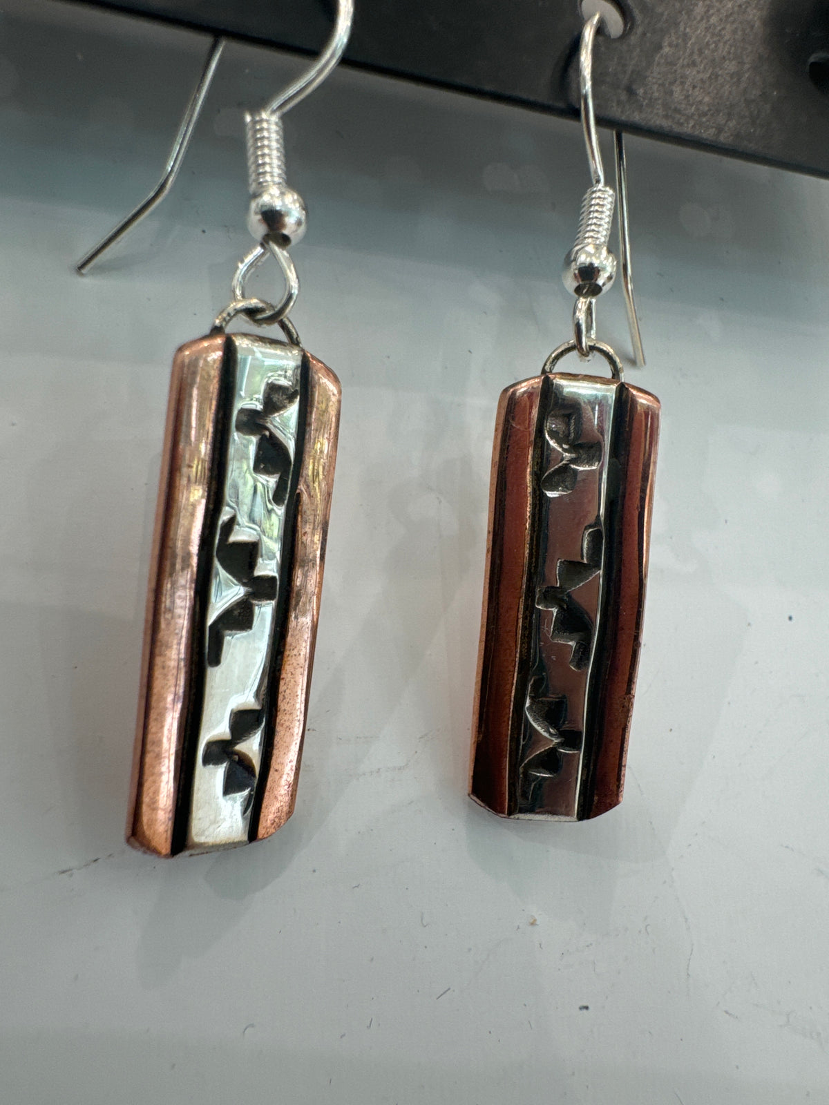 Copper and Silver Earrings