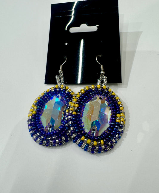 Beaded Crystal Teardrop Earrings