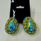 Beaded Crystal Teardrop Post Earrings