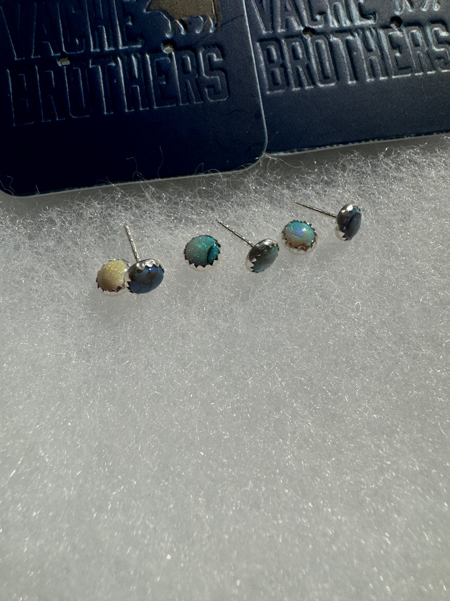 Sterling Opal Stone Earrings