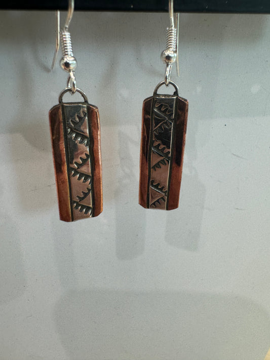 Copper and Silver Earrings