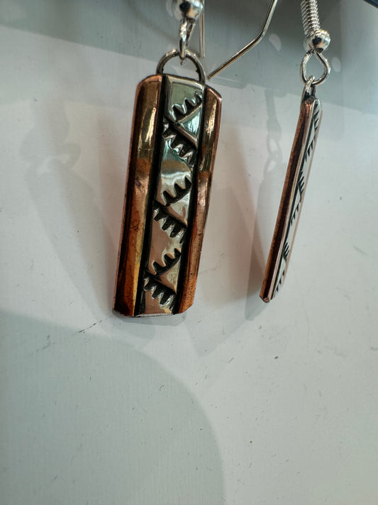 Copper and Silver Earrings