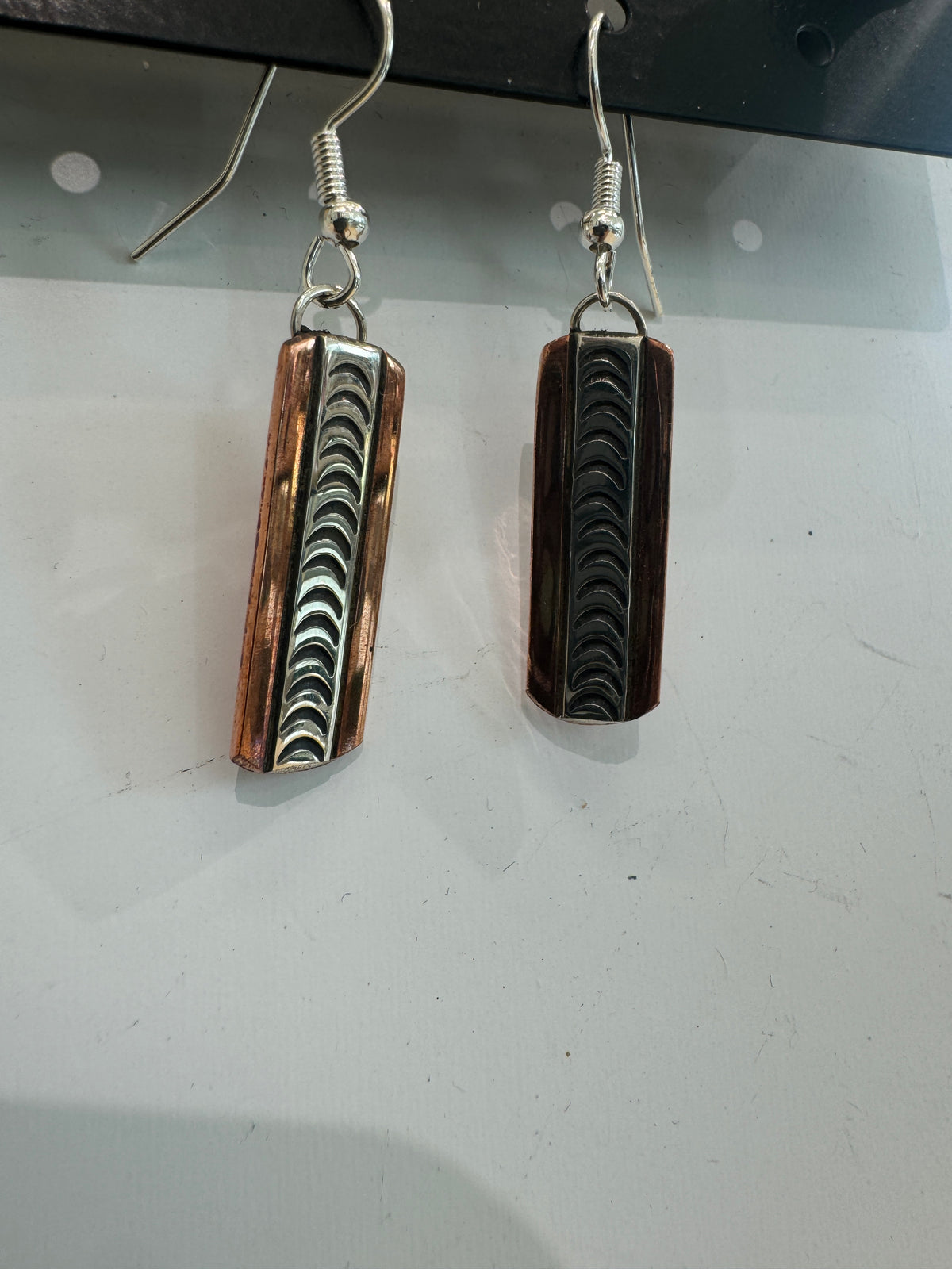 Copper and Silver Earrings