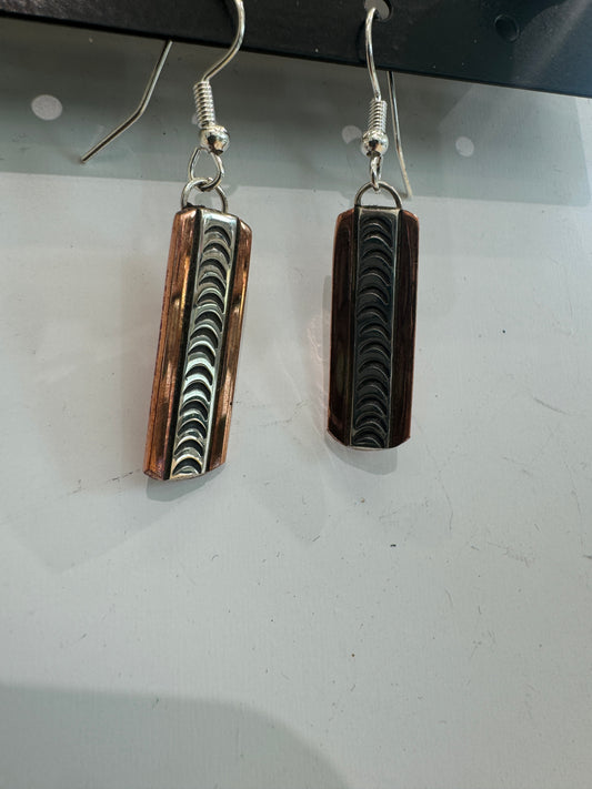 Copper and Silver Earrings