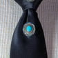 Sterling Silver and Sleeping Beauty Turquoise Concho Tie