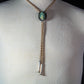 Sterling Silver and Natural New Lander Variscite Bolo with Handmade Tips
