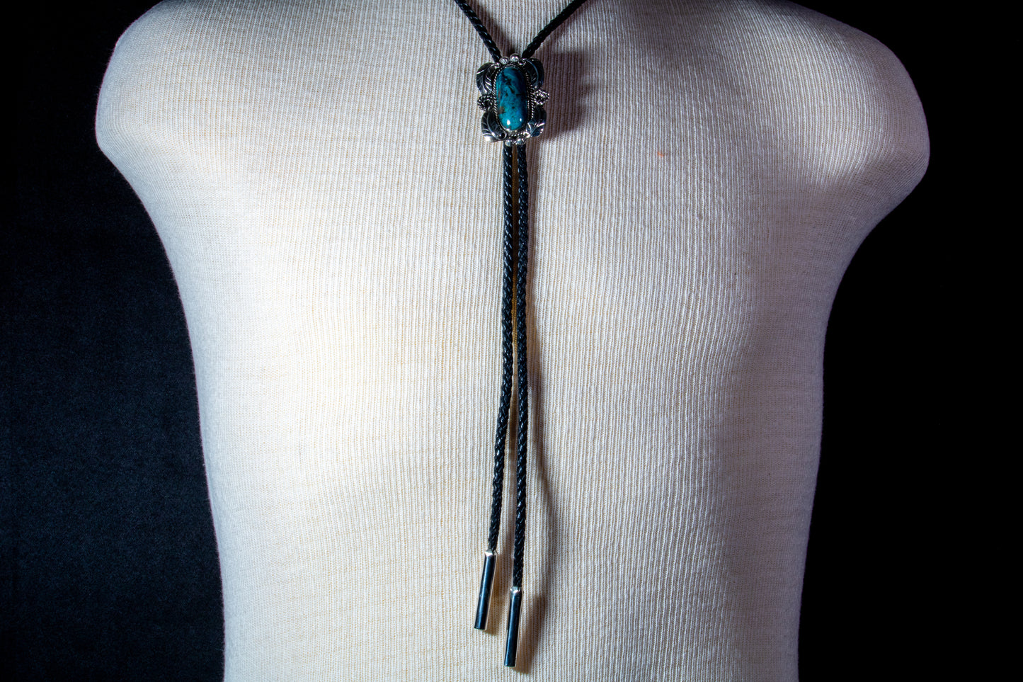 Sterling Silver and Kingman Turquoise Bolo with Handmade Tips