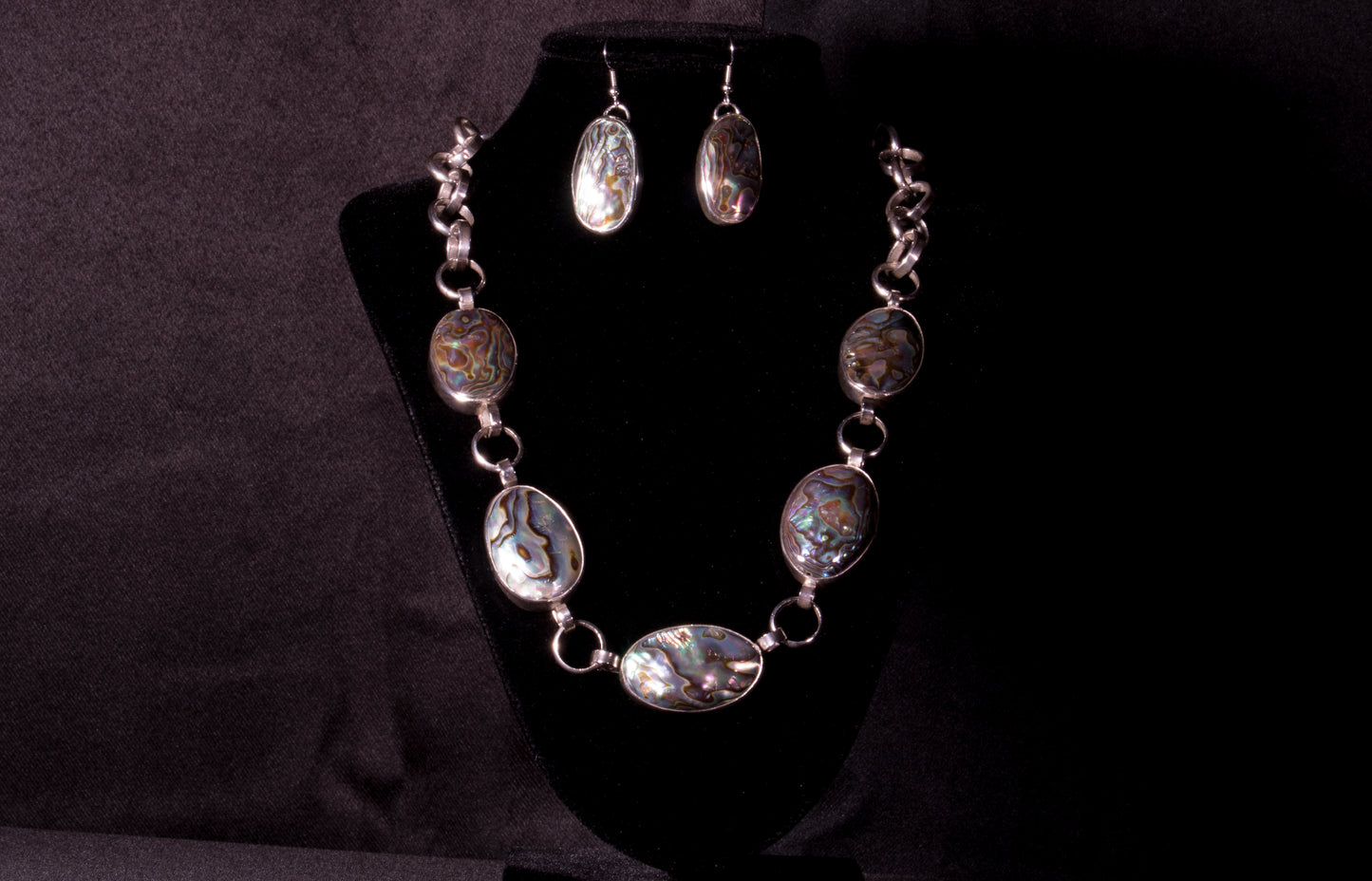 Abalone and Sterling Silver Necklace and Earring Set
