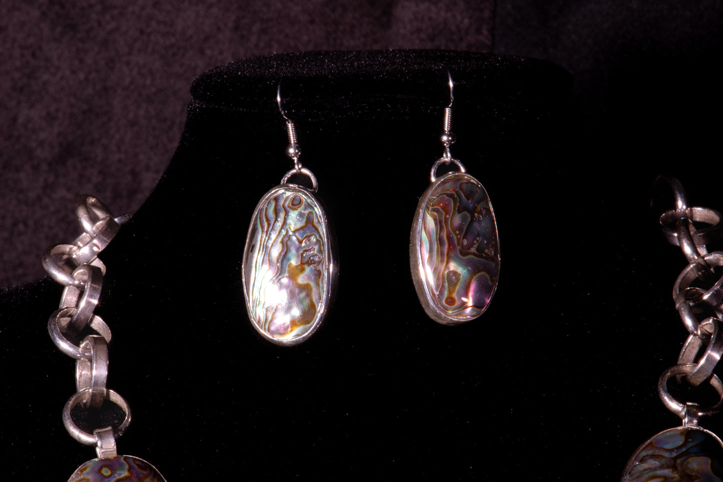 Abalone and Sterling Silver Necklace and Earring Set