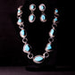 Sterling Silver and Natural Sleeping Beauty Turquoise Necklace and Earring Set