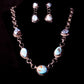 Sterling Silver and Natural Golden Hills Turquoise Necklace with Matching Earrings
