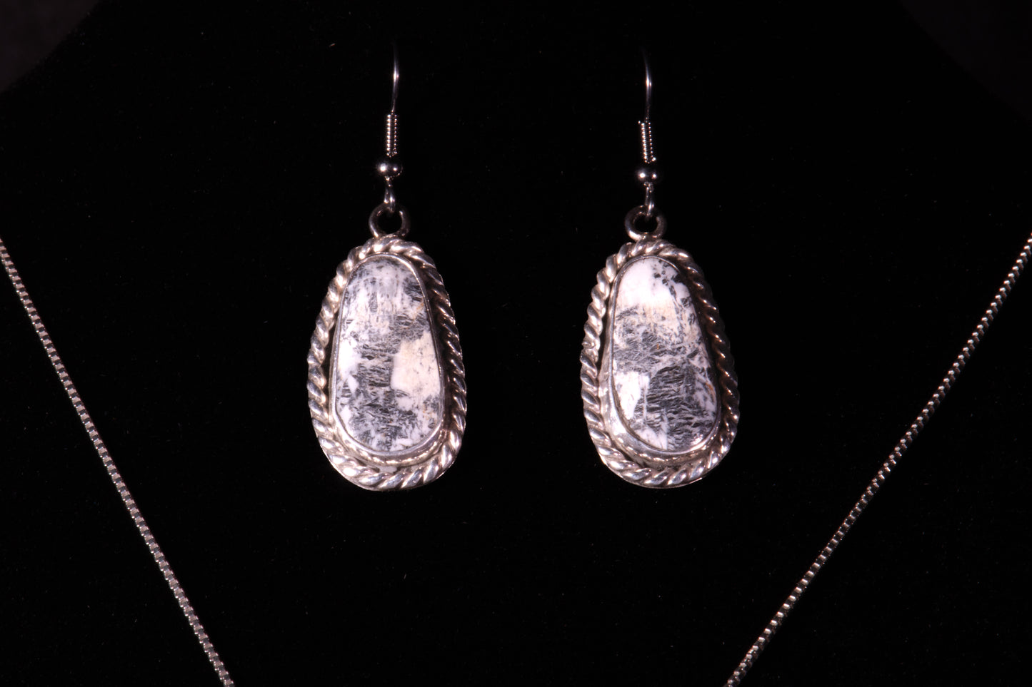 White Buffalo Necklace, Earring and Ring Set