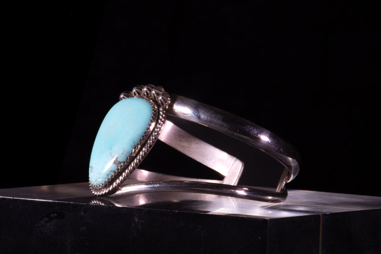 Sterling Silver and Natural Campitos Turquoise Sweater Bracelet and Pendant Set