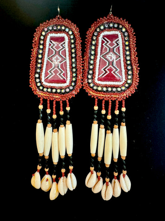 Bone, Shell, & Textile-Inspired Beaded Earrings