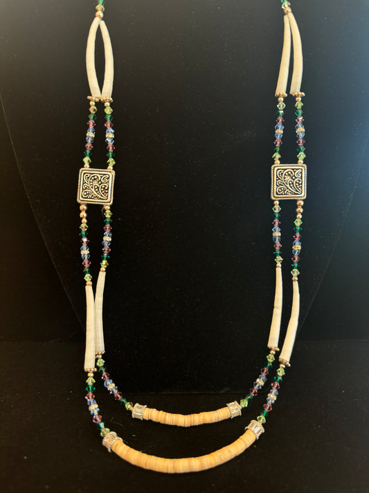 Dentalium Bone 2-Strand Necklace