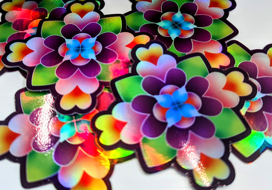 Floral Sticker Holographic