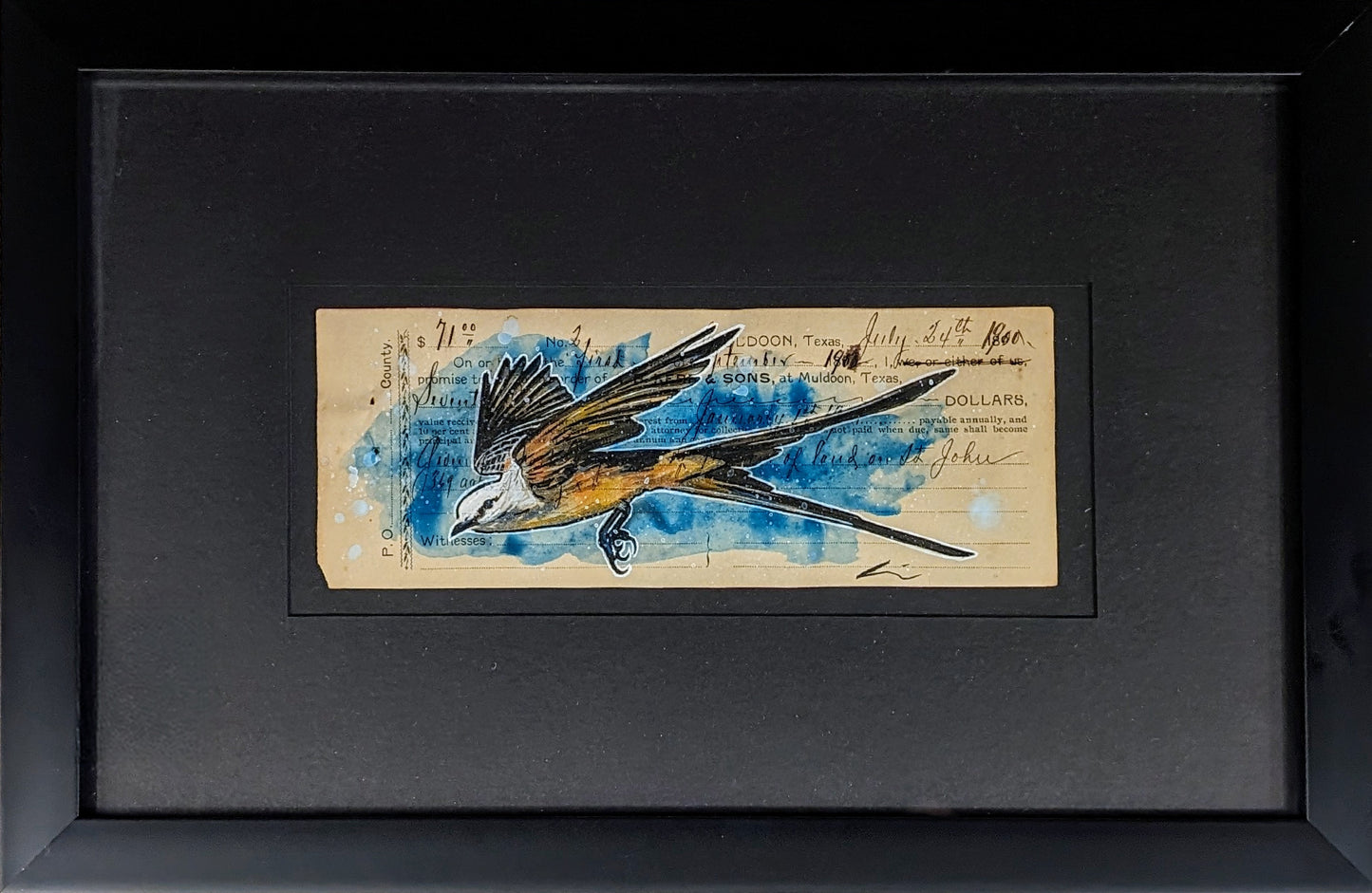 Scissortail 1902 Framed Ledger Art