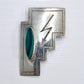 Vintage Sterling Silver Malachite Pin