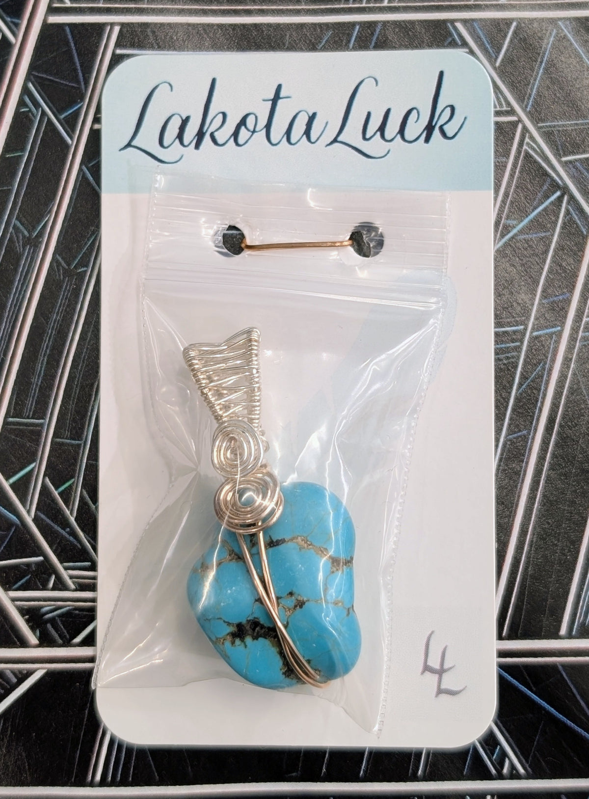 Wire Wrapped Turquoise Nugget Pendant