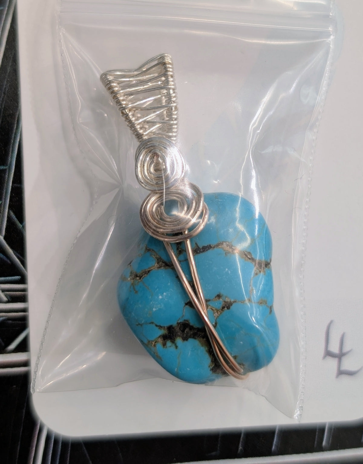 Wire Wrapped Turquoise Nugget Pendant