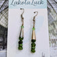 Jade, Swarovski Crystal, and Silver Cone Earrings