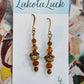 Picture Jasper, Orange Aventurine, and Swarovski Crystal Earrings