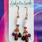 Garnet, Muscovite, Amethyst, Crystal, and Heishi Shell Earrings