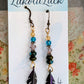 Arizona Turquoise, Crystal, Titanium, and Feather Earrings