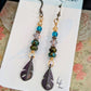 Arizona Turquoise, Crystal, Titanium, and Feather Earrings