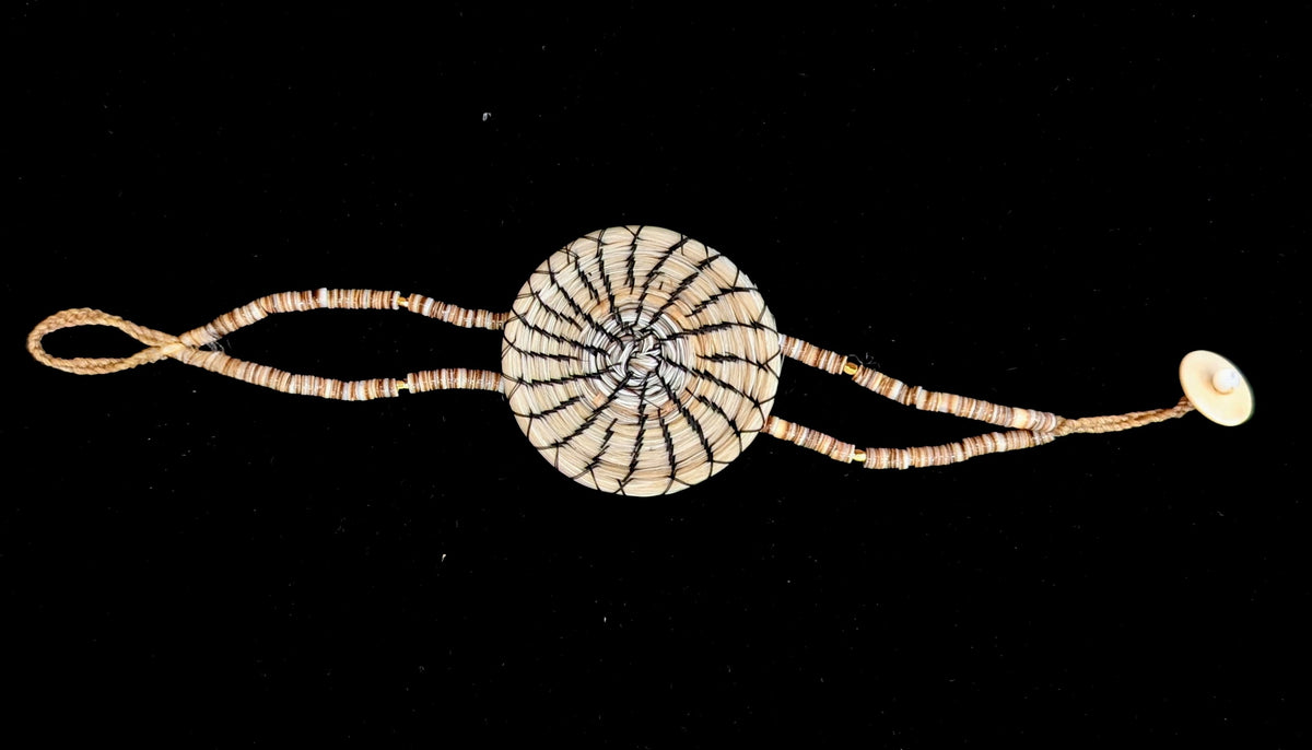 White Horsehair Basket Bracelet