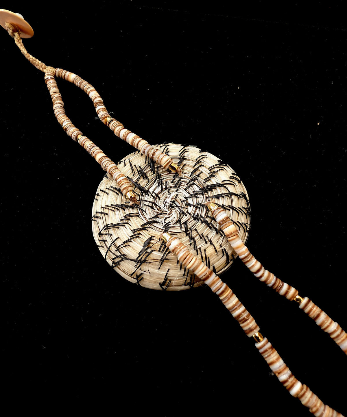 White Horsehair Basket Bracelet