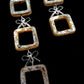 Three-Drop Square Cutout Abalone Earrings