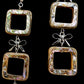 Three-Drop Square Cutout Abalone Earrings
