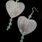 Capiz Heart Earrings with Green Aventurine