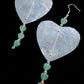 Capiz Heart Earrings with Green Aventurine