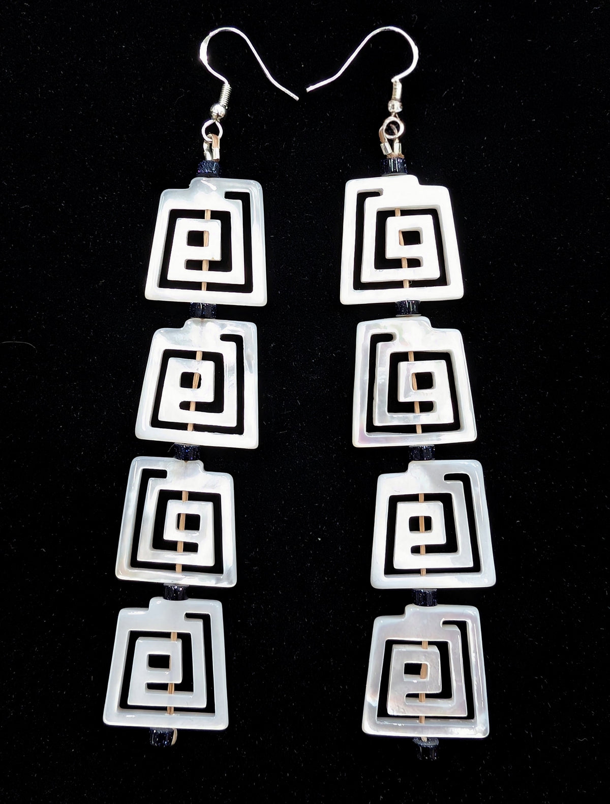 Boxed Water Design Mother-of-Pearl Earrings