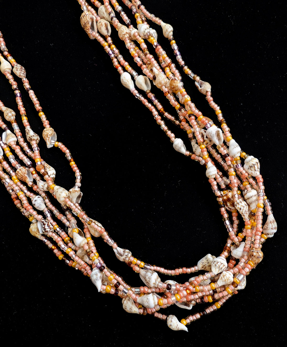 Pink Bead & Shell Necklace