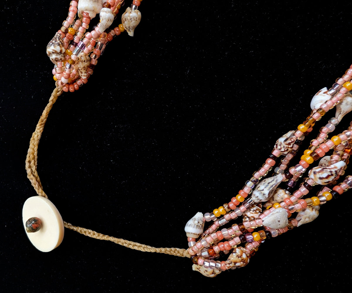 Pink Bead & Shell Necklace