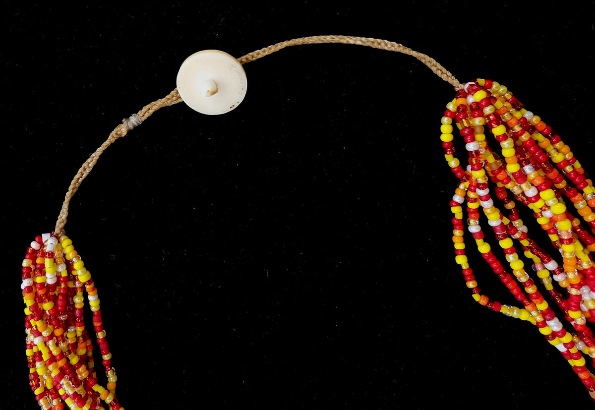 Red & Yellow Beaded Medicine Wheel Necklace