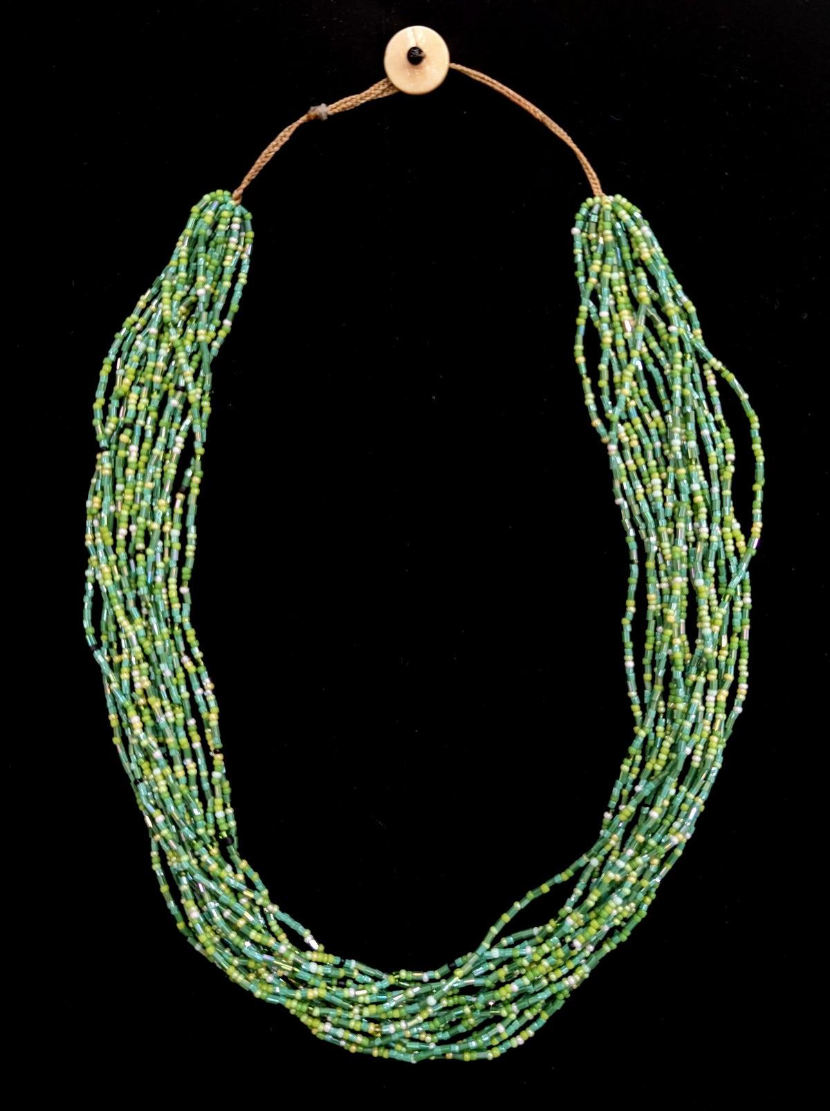 Green Multi-Strand Beaded Necklace