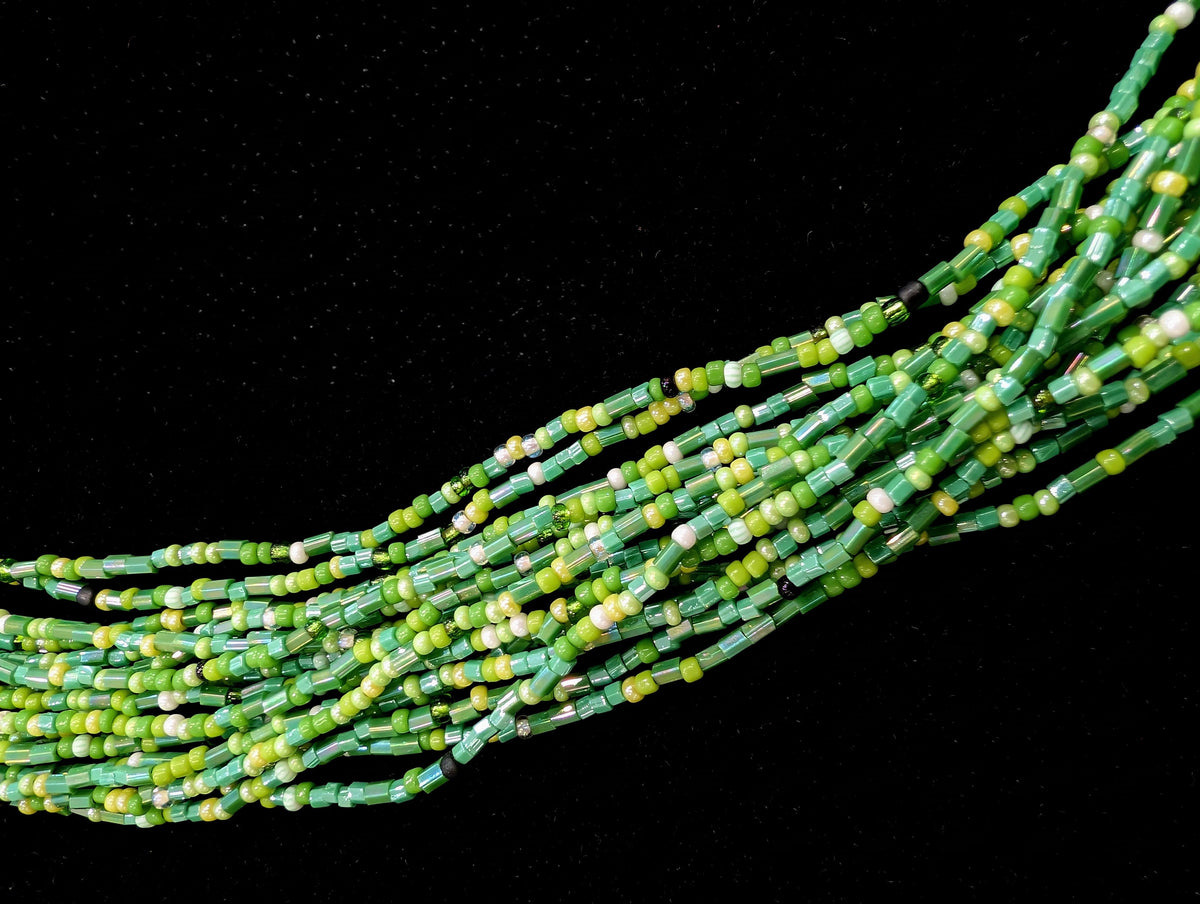Green Multi-Strand Beaded Necklace