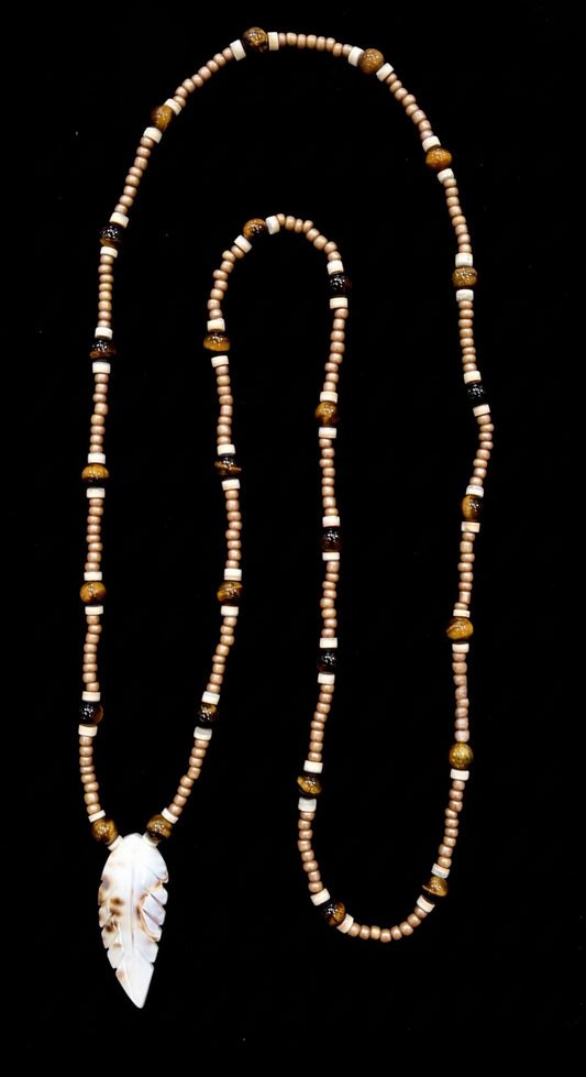 Cowrie Shell & Tiger Eye Necklace