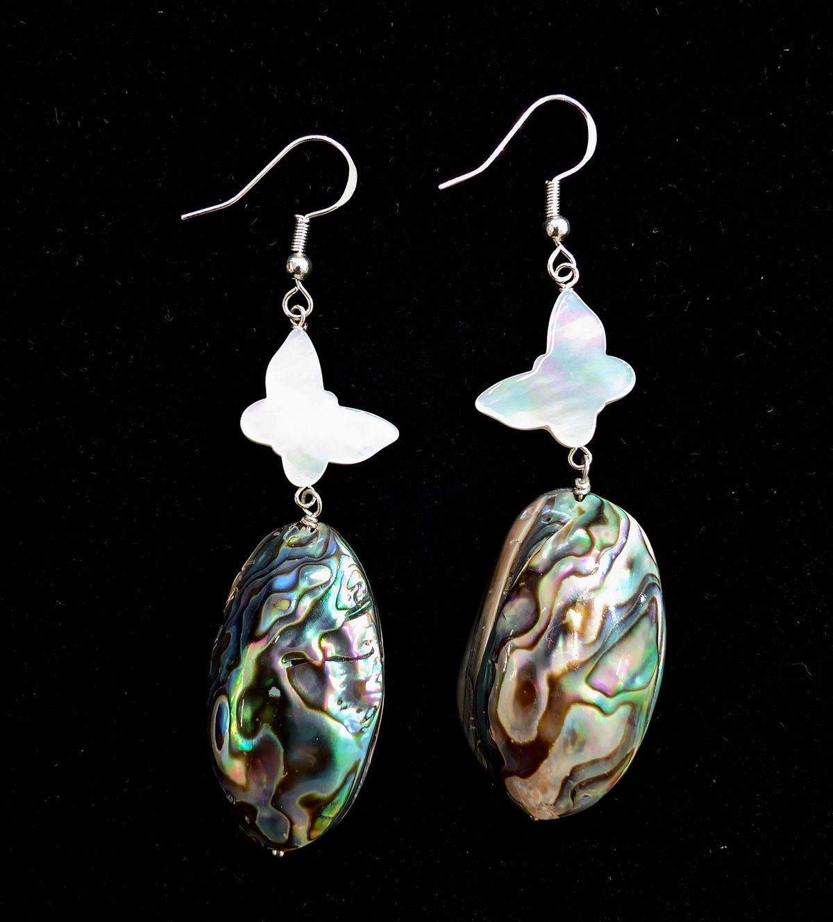 Abalone & Mother-of-Pearl Butterfly Earrings