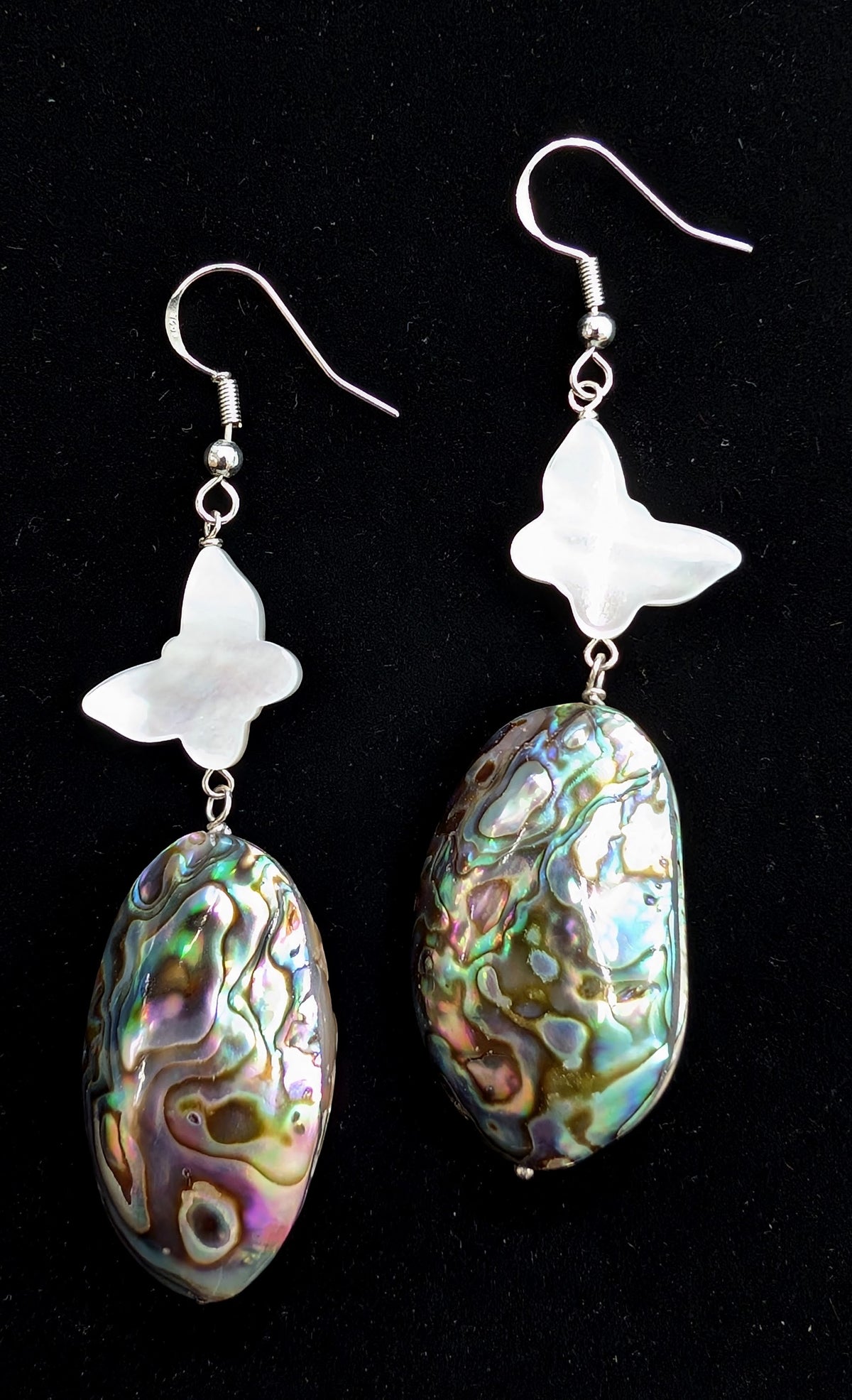 Abalone & Mother-of-Pearl Butterfly Earrings